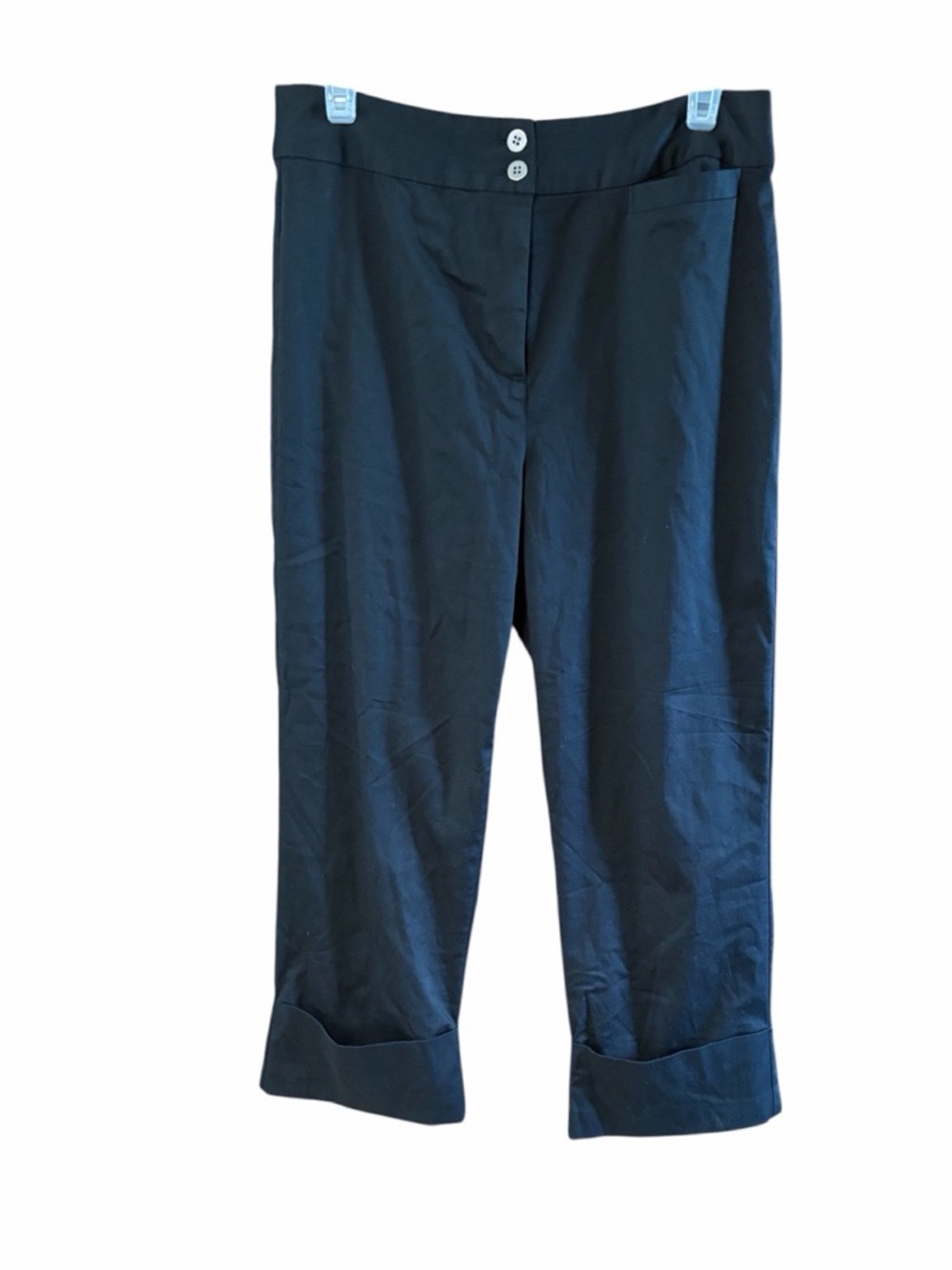 Chico’s High Rise Cuffed Cropped Black Pants NWT